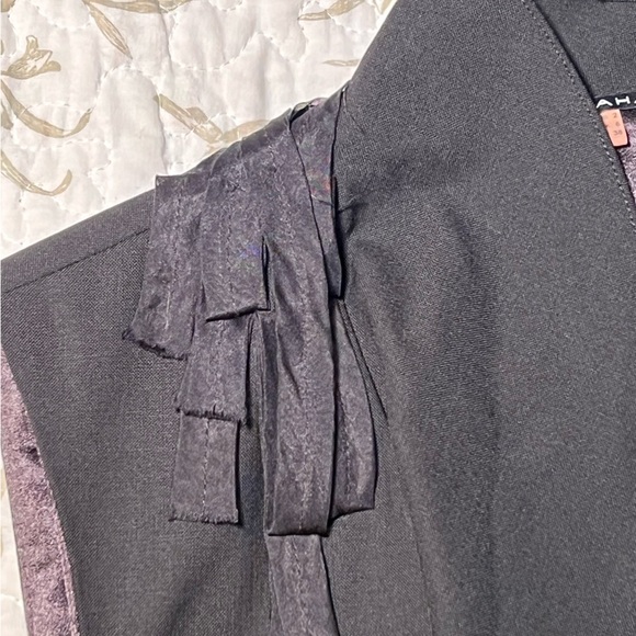 Elie Tahari Sleeveless Wool Dress Blazer Asymmetrical Ruffle Neckline size 2 - Picture 6 of 11